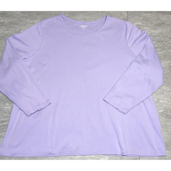 Lands' End Tops - Lands End Shaped Fit 3X Cotton Long Sleeve Amethyst Purple Office Church Mature